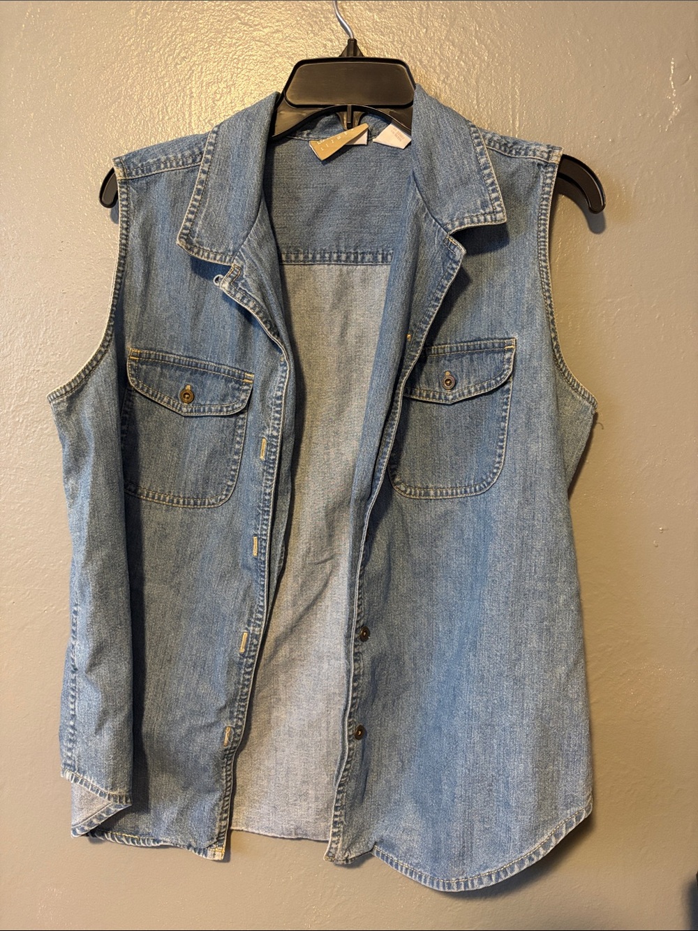 Liz Claiborne Light Blue Sleeveless Denim Vest